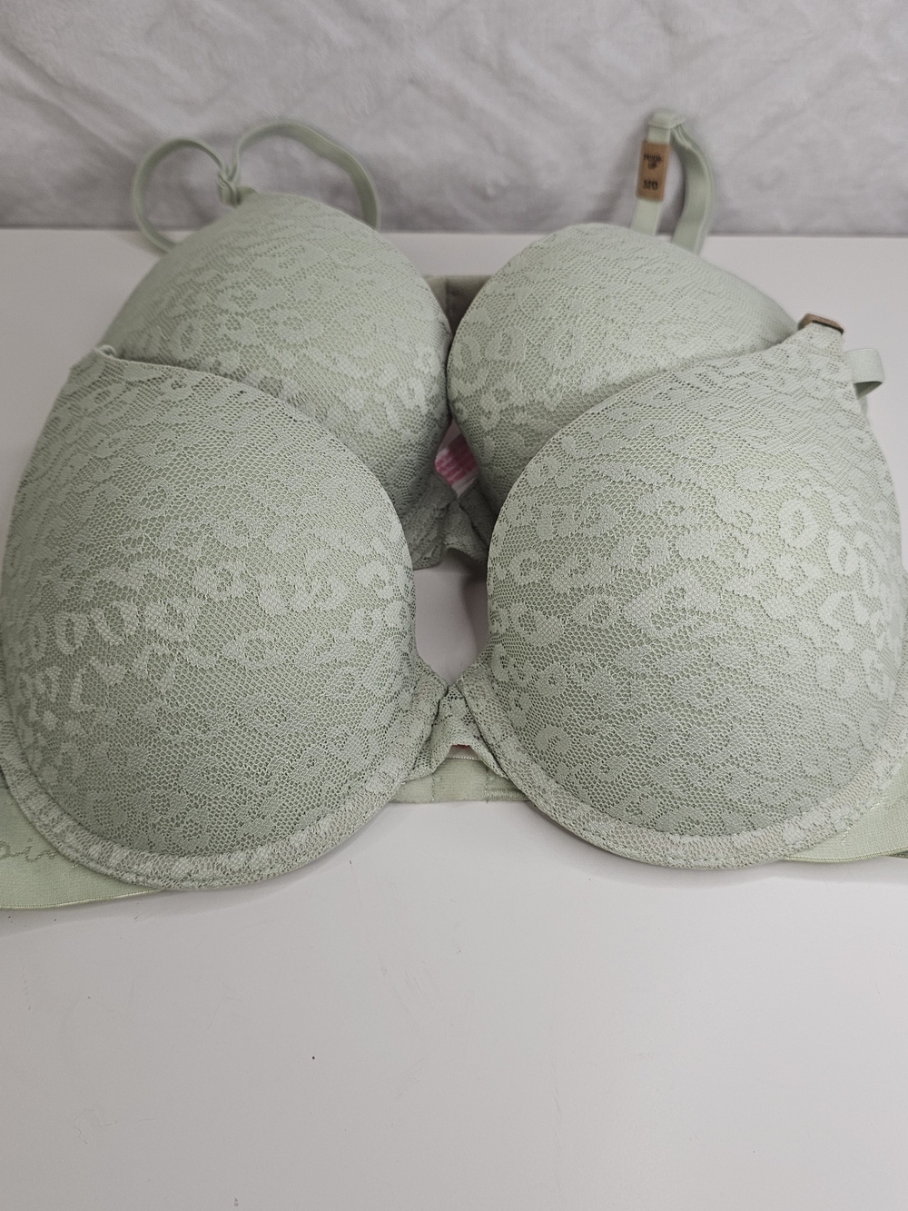 PINK Victoria's Secret Light Sage Lace Push-Up Bra